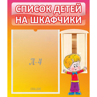 Стенд "Список детей на шкафчики" №1 - «globural.ru» - Великие Луки
