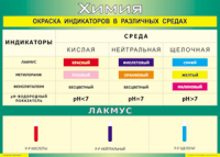 Таблица Окраска индикаторов в различных средах 1000*1400 винил - «globural.ru» - Великие Луки