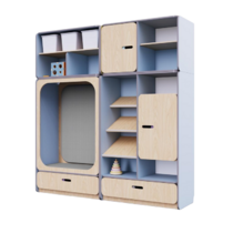 Детская стенка с местом для хранения и прямоугольной зоной отдыха из коллекции «НЕГА» (цвет голубой) - «globural.ru» - Великие Луки