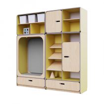 Детская стенка с местом для хранения и прямоугольной зоной отдыха из коллекции «НЕГА» (цвет желтый) - «globural.ru» - Великие Луки