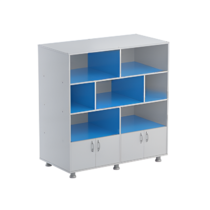 Шкаф-стеллаж (серый/синий) - «globural.ru» - Великие Луки