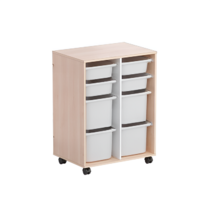 Тумба мобильная для пособий (бук/белый) - «globural.ru» - Великие Луки