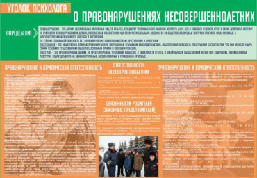 Стенд "Уголок психолога" (вариант 4) - «globural.ru» - Великие Луки